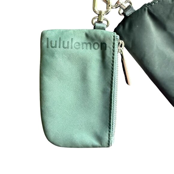 Lululemon Dual IDLM WHT Ideal Mint Pouch Wristlet Clutch Women's Green Logo - Picture 2 of 5